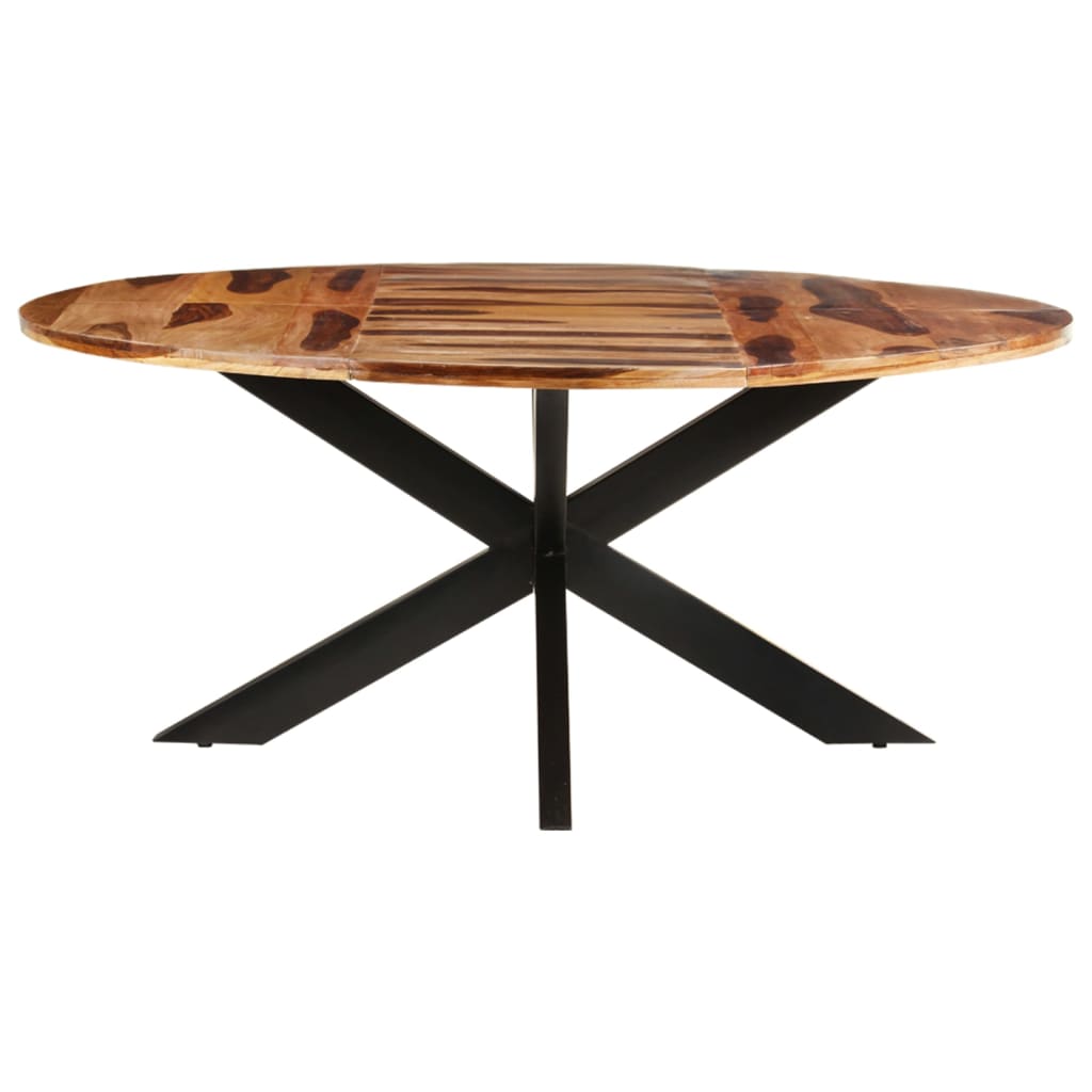 Table à manger ronde 175x75 cm en bois d'acacia couleur miel