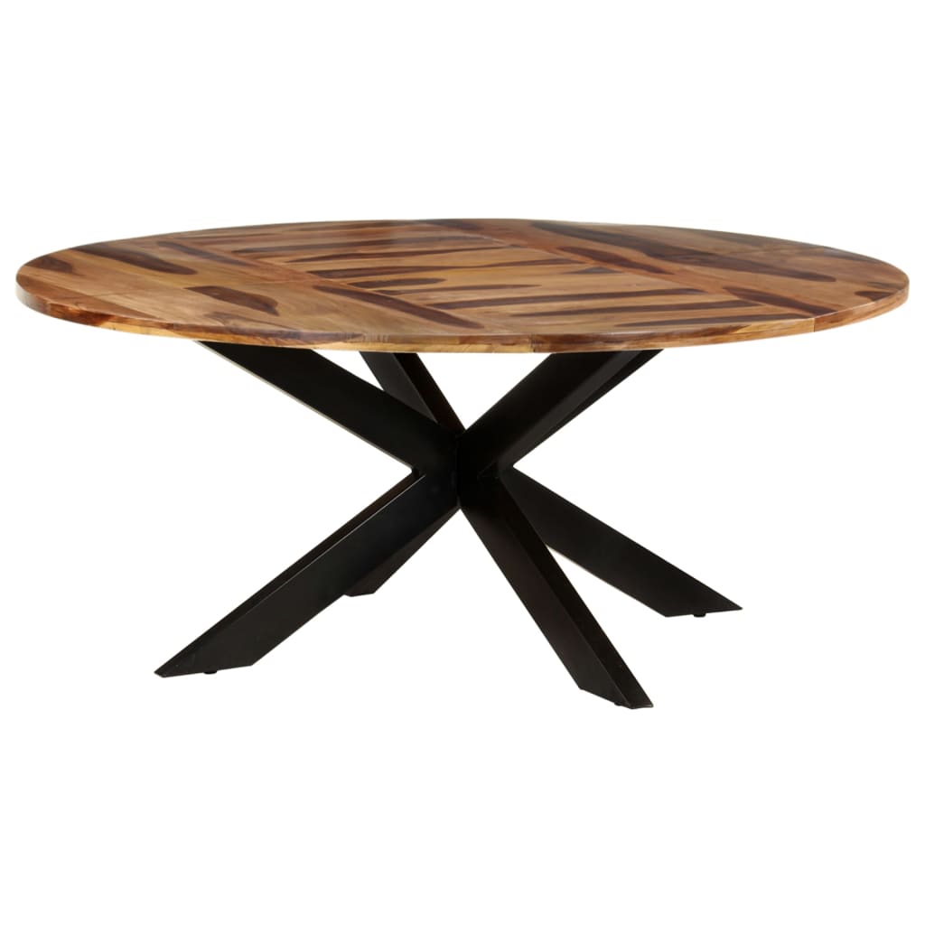 Table à manger ronde 175x75 cm en bois d'acacia couleur miel