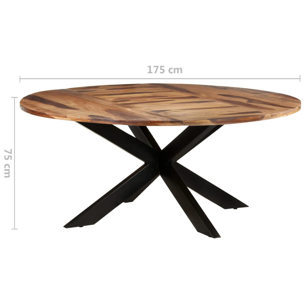 Table à manger ronde 175x75 cm en bois d'acacia couleur miel