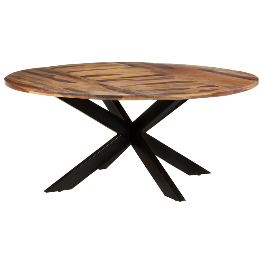 Table à manger ronde 175x75 cm en bois d'acacia couleur miel