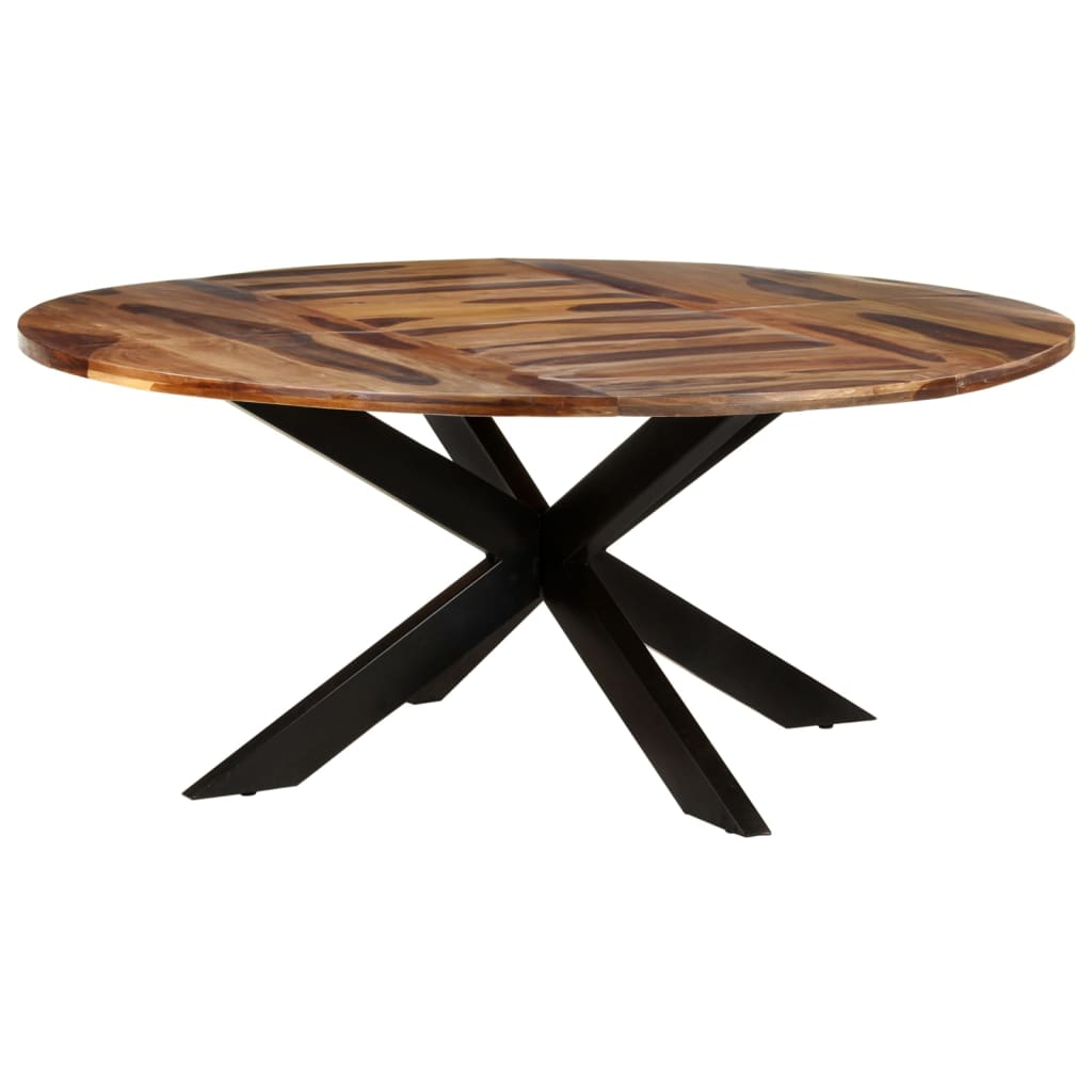 Table à manger ronde 175x75 cm en bois d'acacia couleur miel