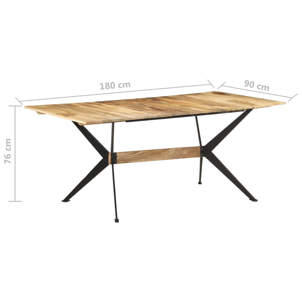 Table à manger 180x90x76 cm en bois de manguier massif