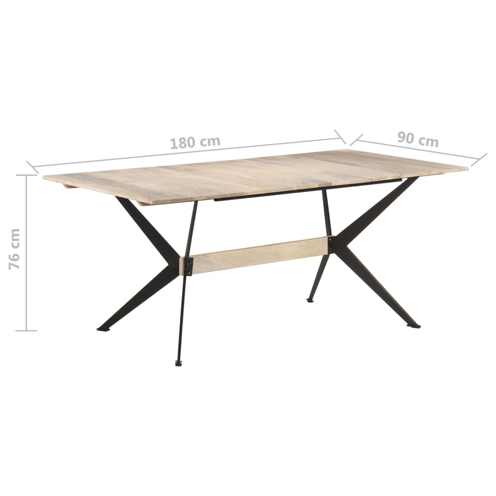 Dining table 180x90x76 cm solid mango wood