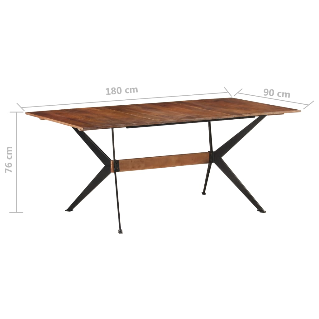 Dining table 180x90x76 cm mango solid wood