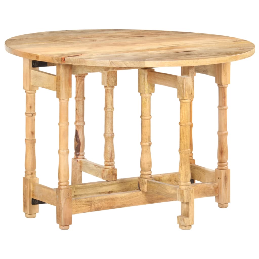 Table à manger ronde 110x76 cm en bois de manguier massif
