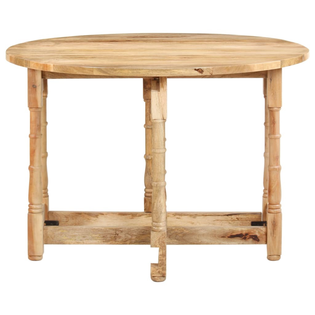 Table à manger ronde 110x76 cm en bois de manguier massif