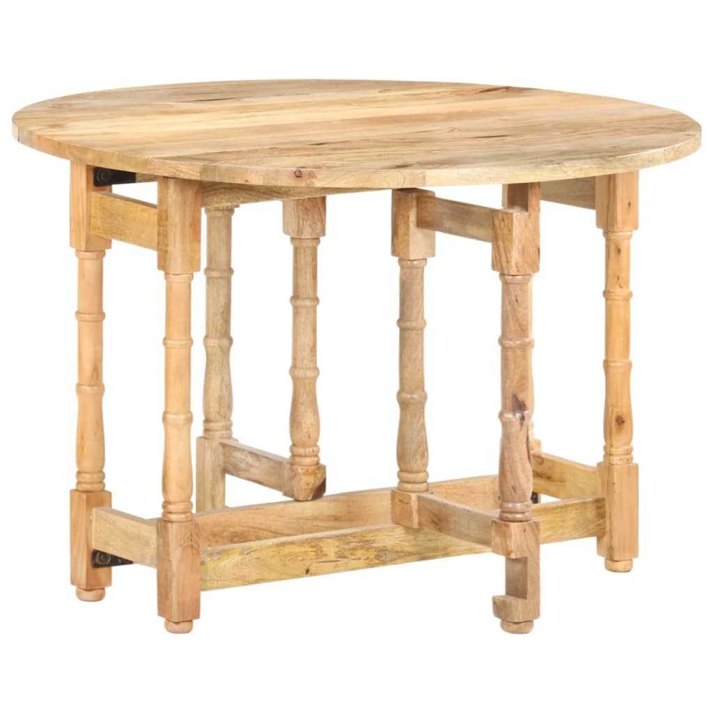 Table à manger ronde 110x76 cm en bois de manguier massif