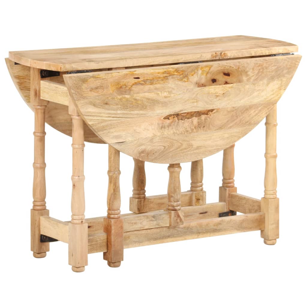 Table à manger ronde 110x76 cm en bois de manguier massif