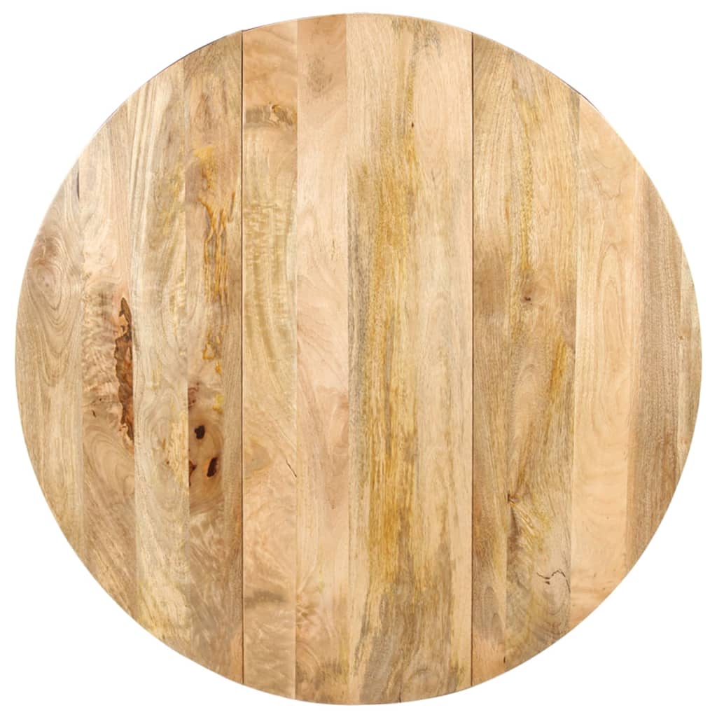Table à manger ronde 110x76 cm en bois de manguier massif