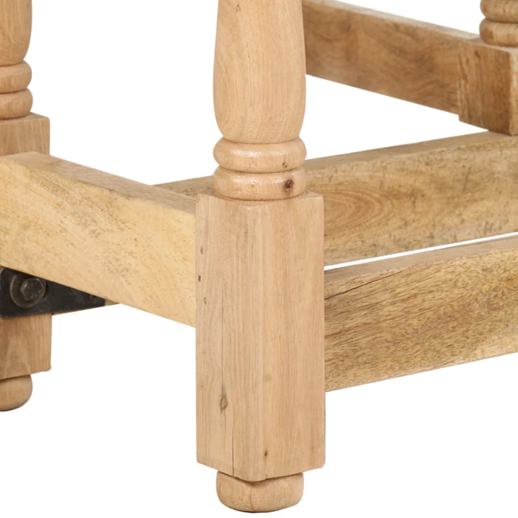 Table à manger ronde 110x76 cm en bois de manguier massif