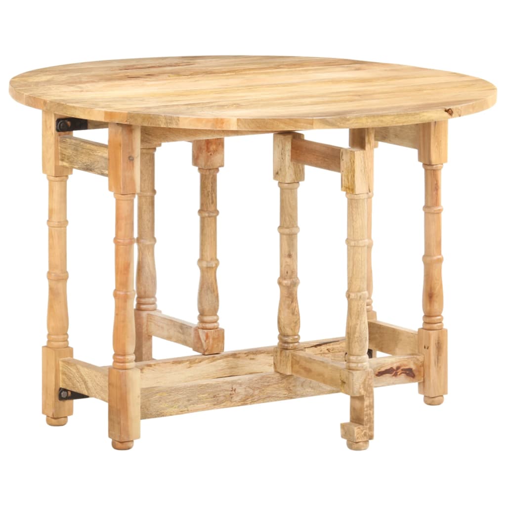 Table à manger ronde 110x76 cm en bois de manguier massif