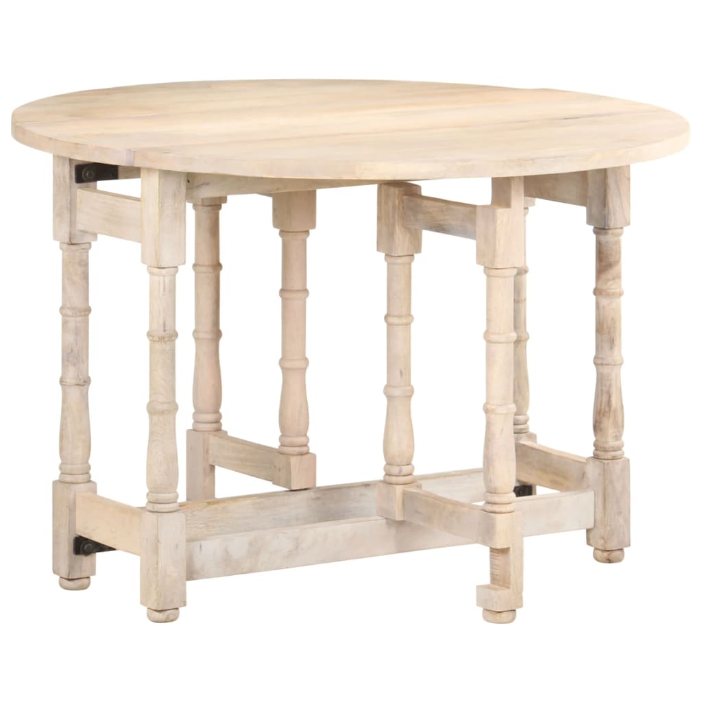 Table à manger ronde 110x76 cm en bois de manguier massif