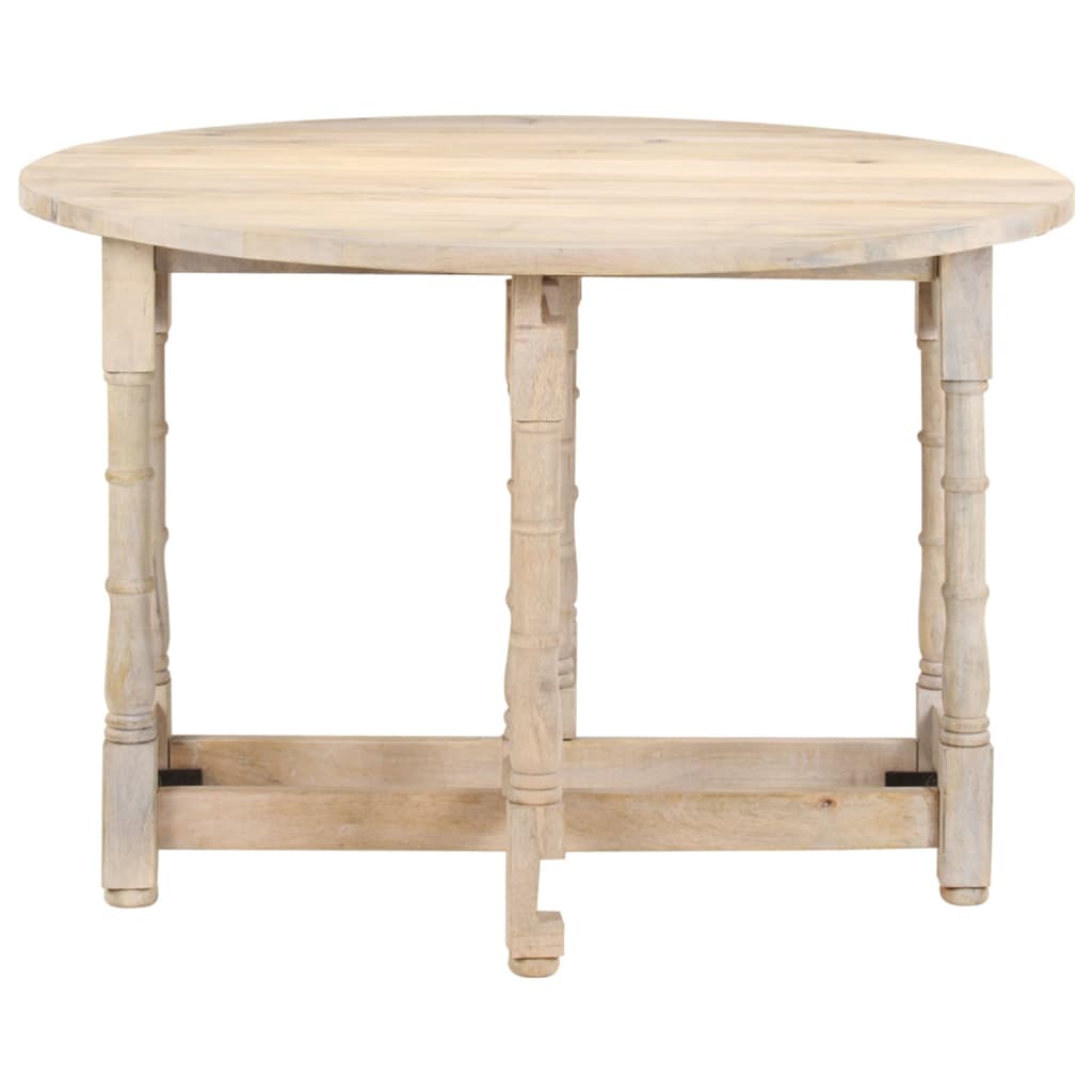Table à manger ronde 110x76 cm en bois de manguier massif