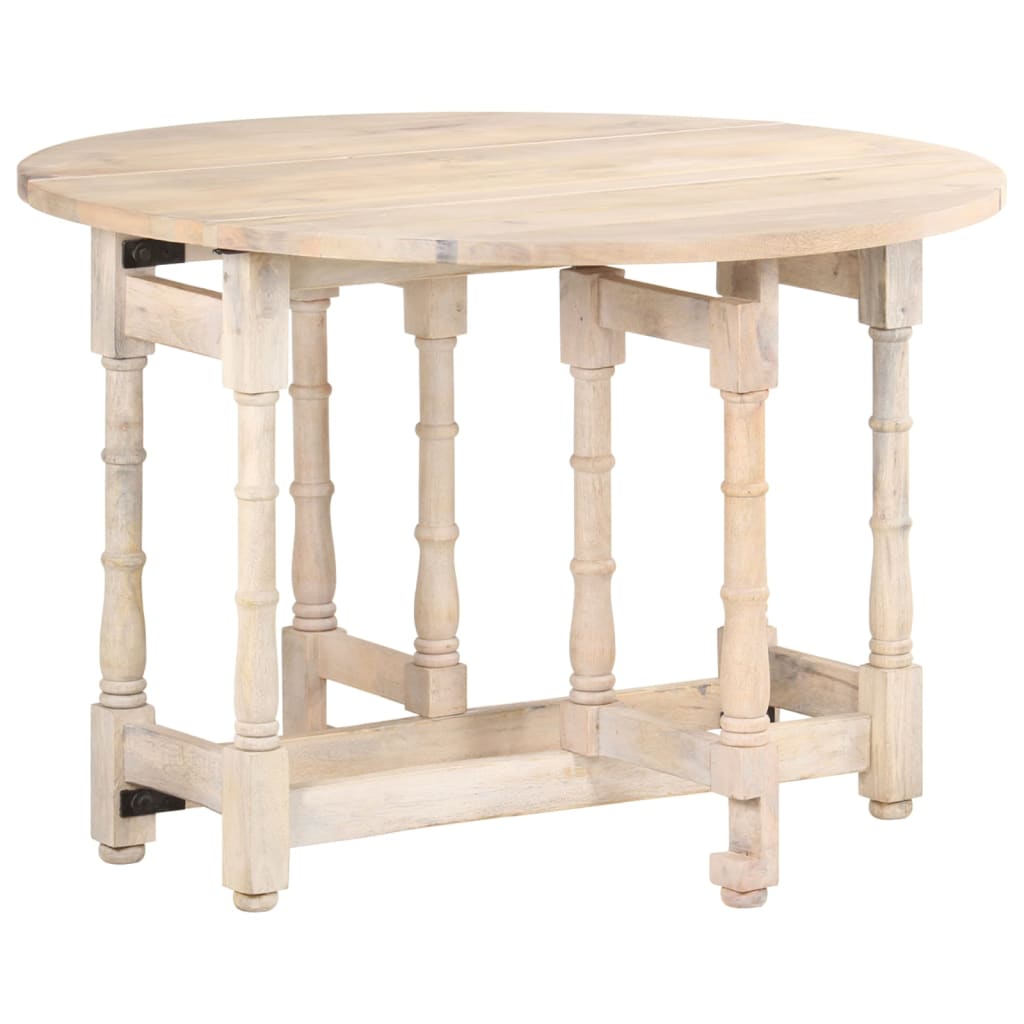 Table à manger ronde 110x76 cm en bois de manguier massif
