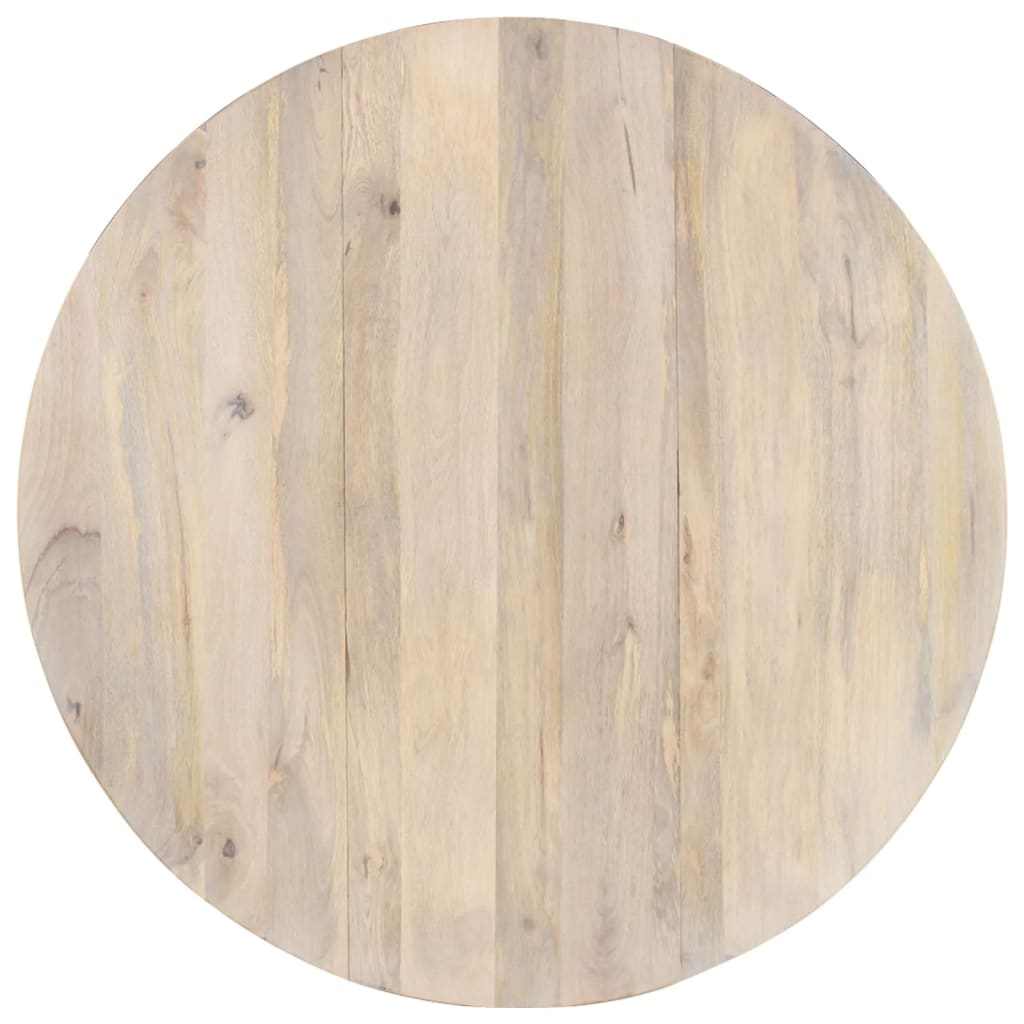 Table à manger ronde 110x76 cm en bois de manguier massif