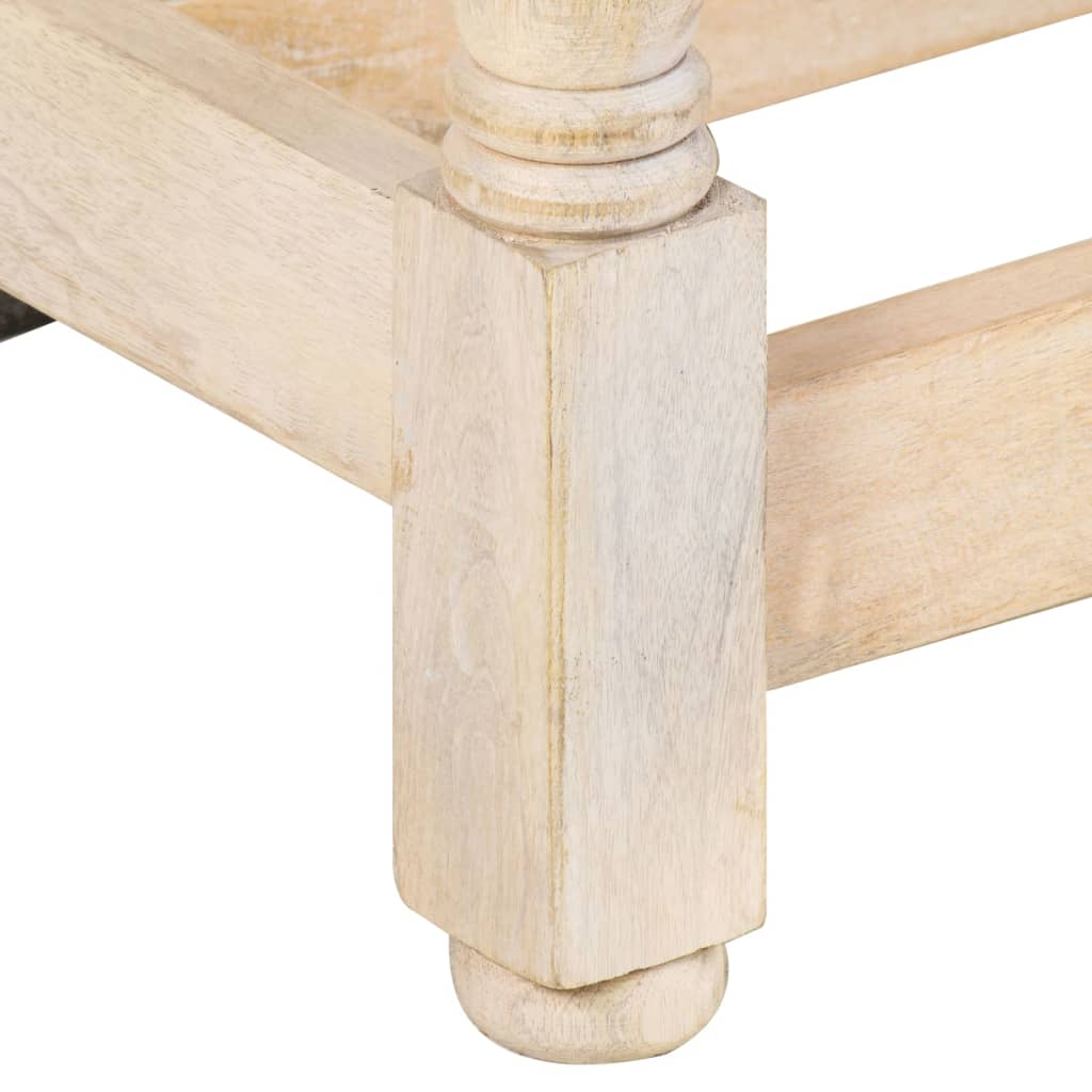 Table à manger ronde 110x76 cm en bois de manguier massif