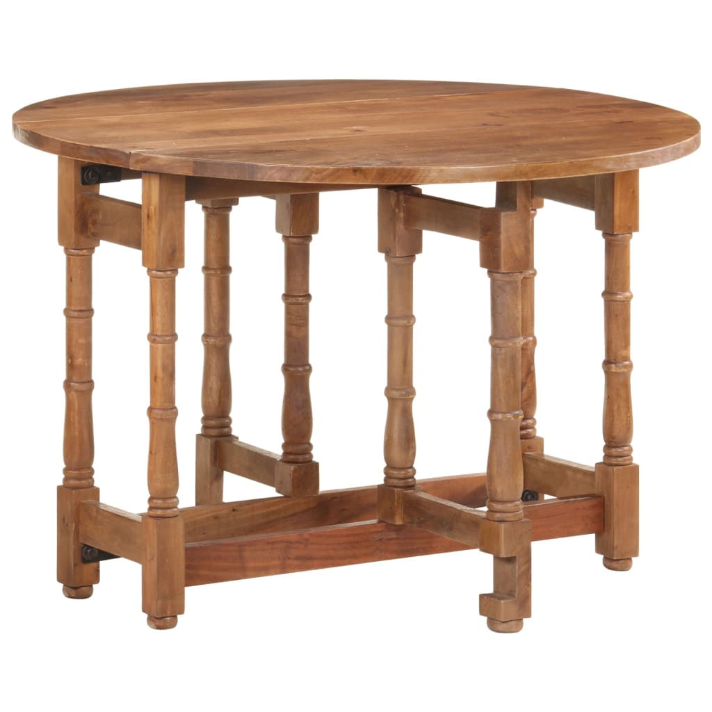 Table à manger ronde 110x76 cm en bois de manguier massif