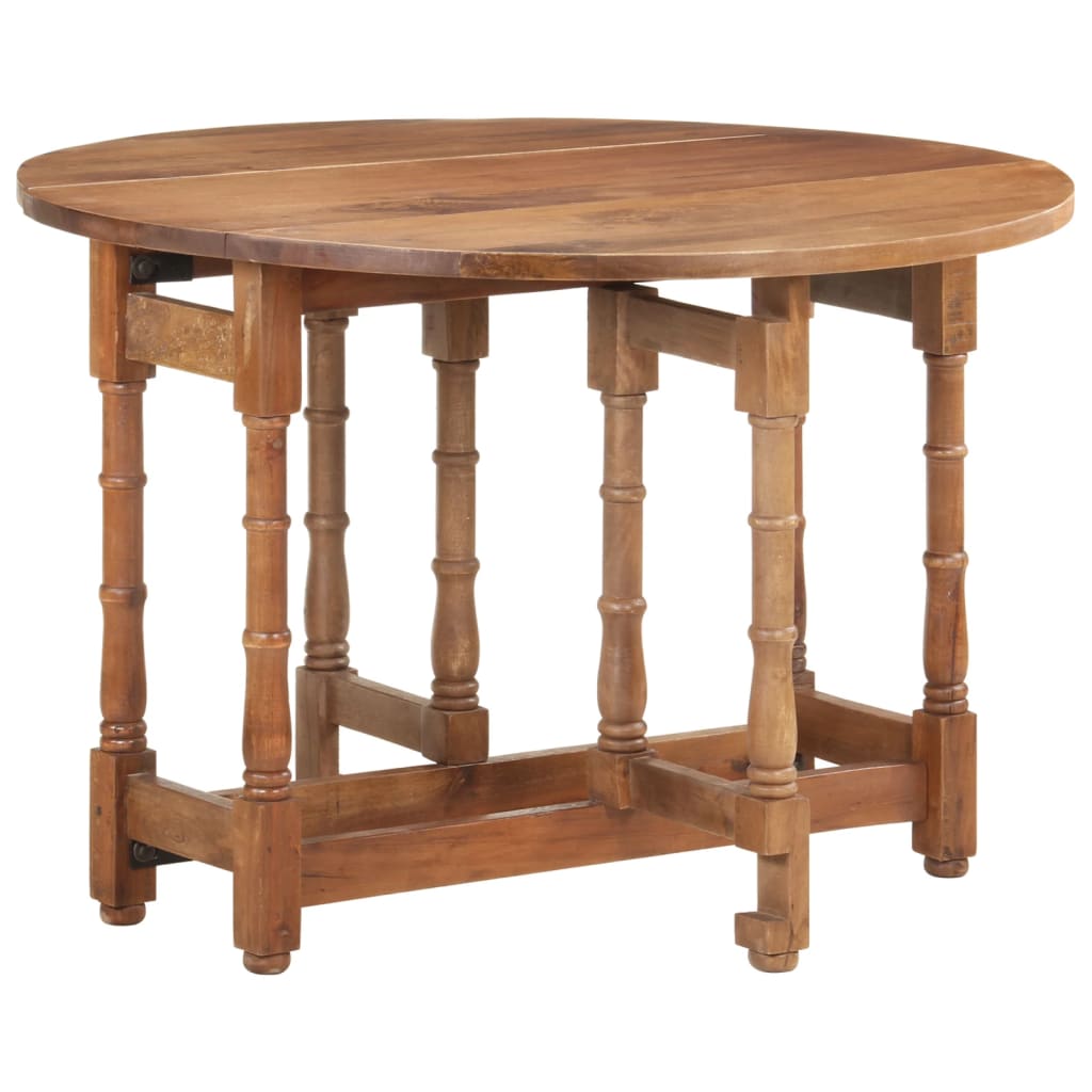 Table à manger ronde 110x76 cm en bois de manguier massif