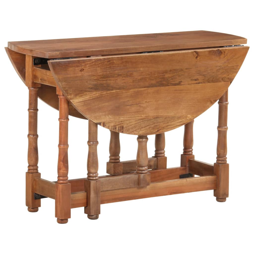 Table à manger ronde 110x76 cm en bois de manguier massif