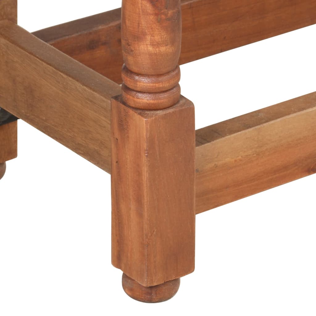 Table à manger ronde 110x76 cm en bois de manguier massif