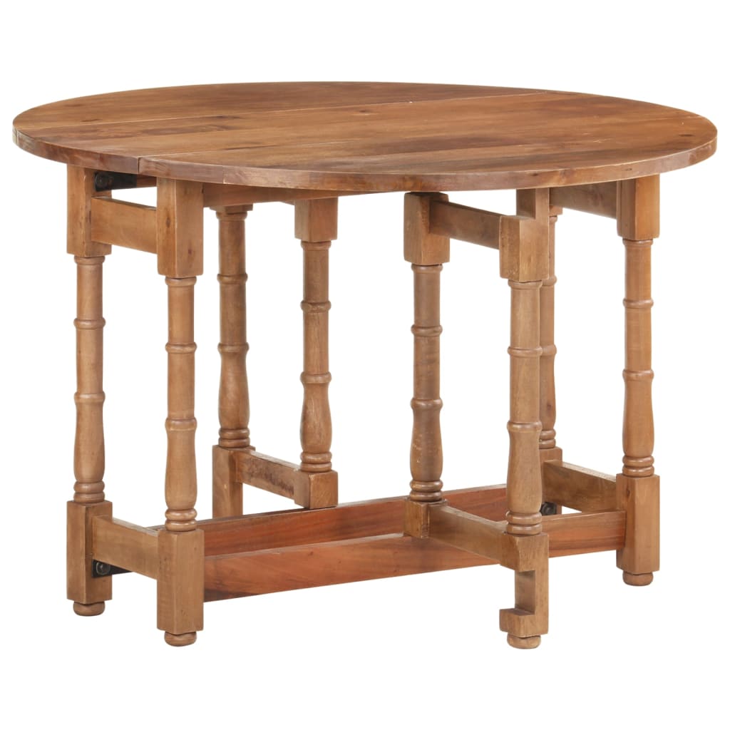 Table à manger ronde 110x76 cm en bois de manguier massif