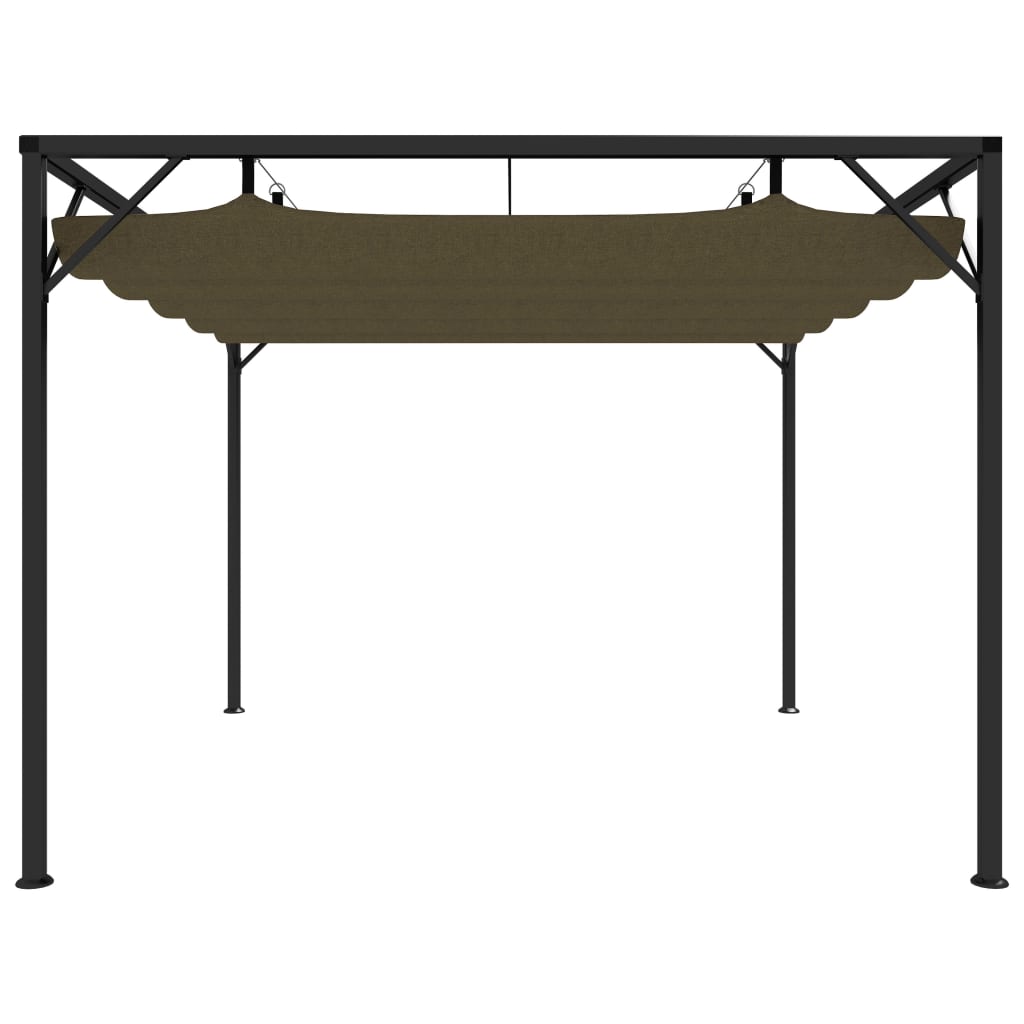 Garden gazebo with extendable roof 3x3 m taupe 180 g/m²