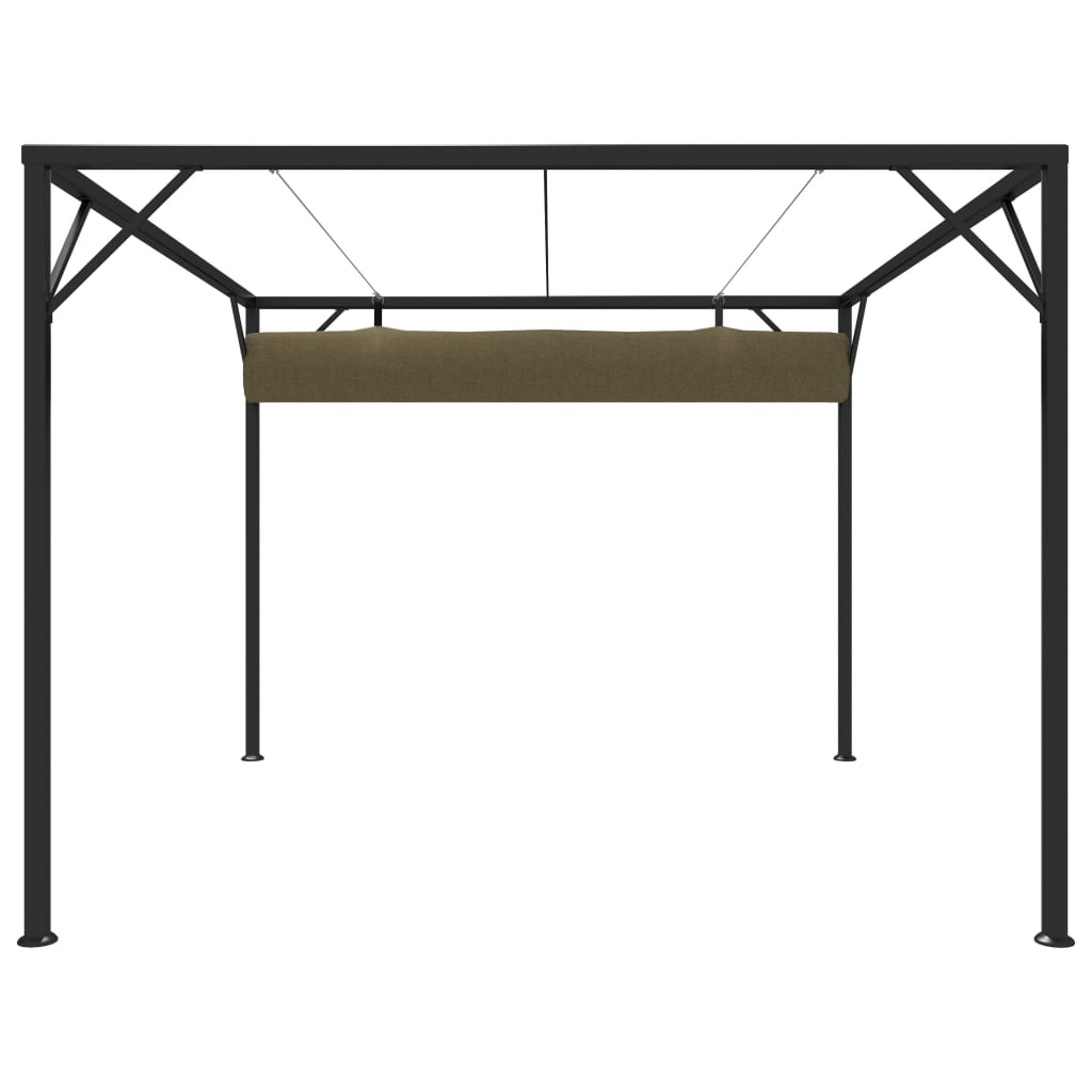Garden gazebo with extendable roof 3x3 m taupe 180 g/m²