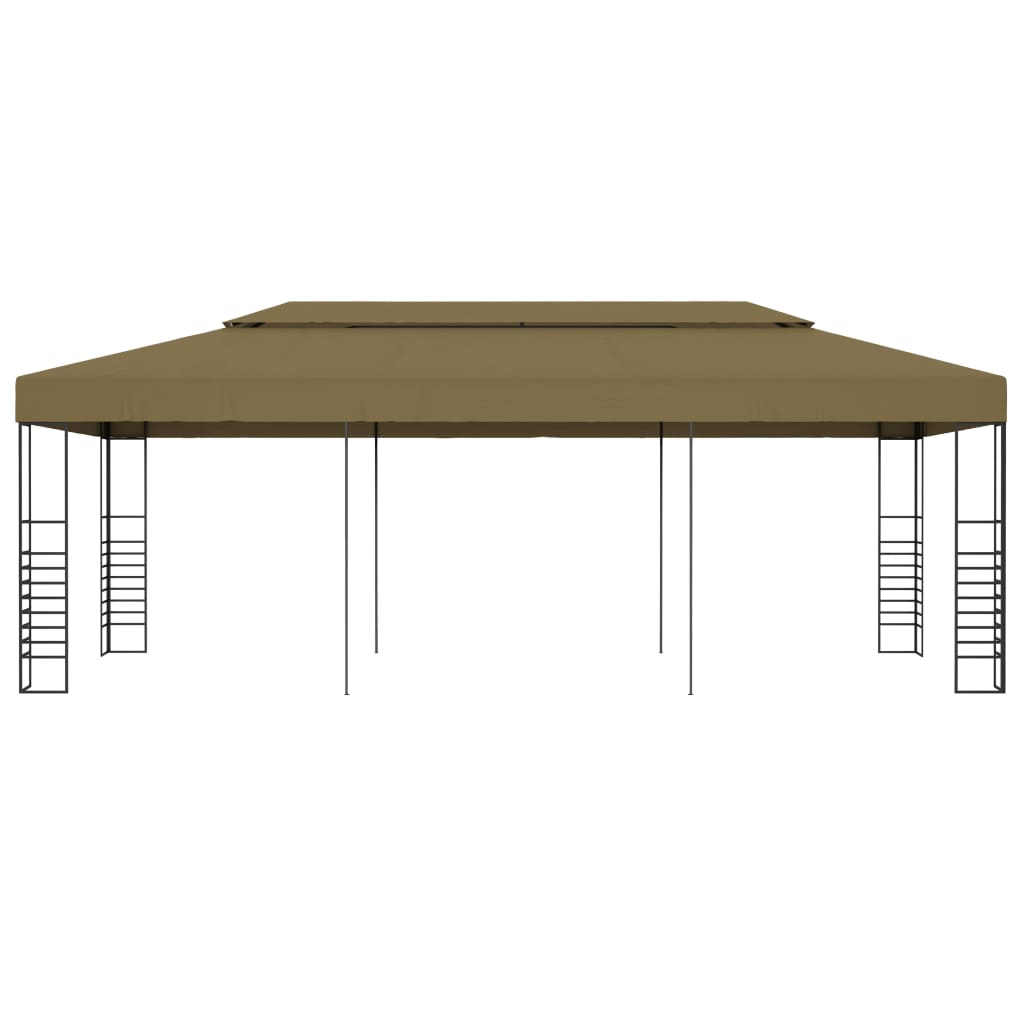 Garden pavilion 6x3x2.7 m taupe 180 g/m²