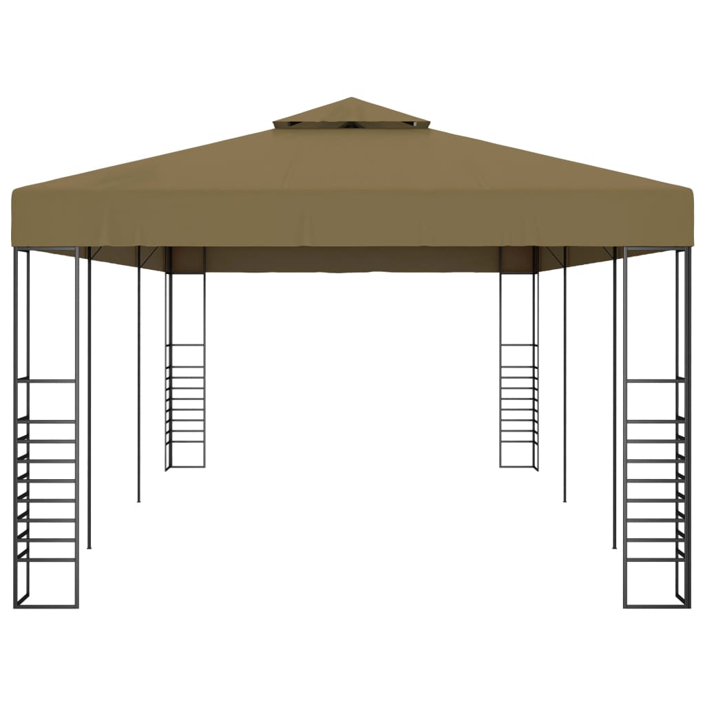 Garden pavilion 6x3x2.7 m taupe 180 g/m²
