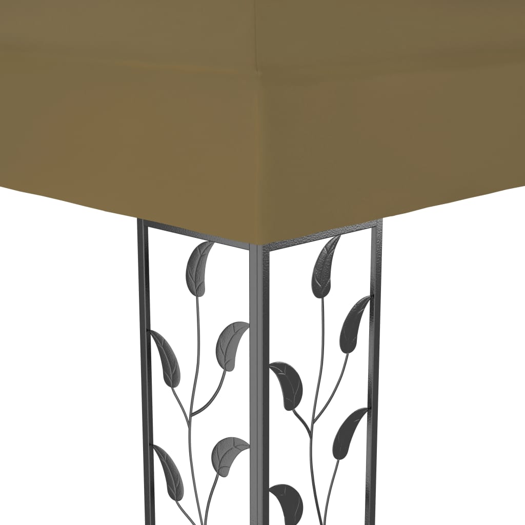 Gazebo with double roof 3x4 m taupe 180 g/m²