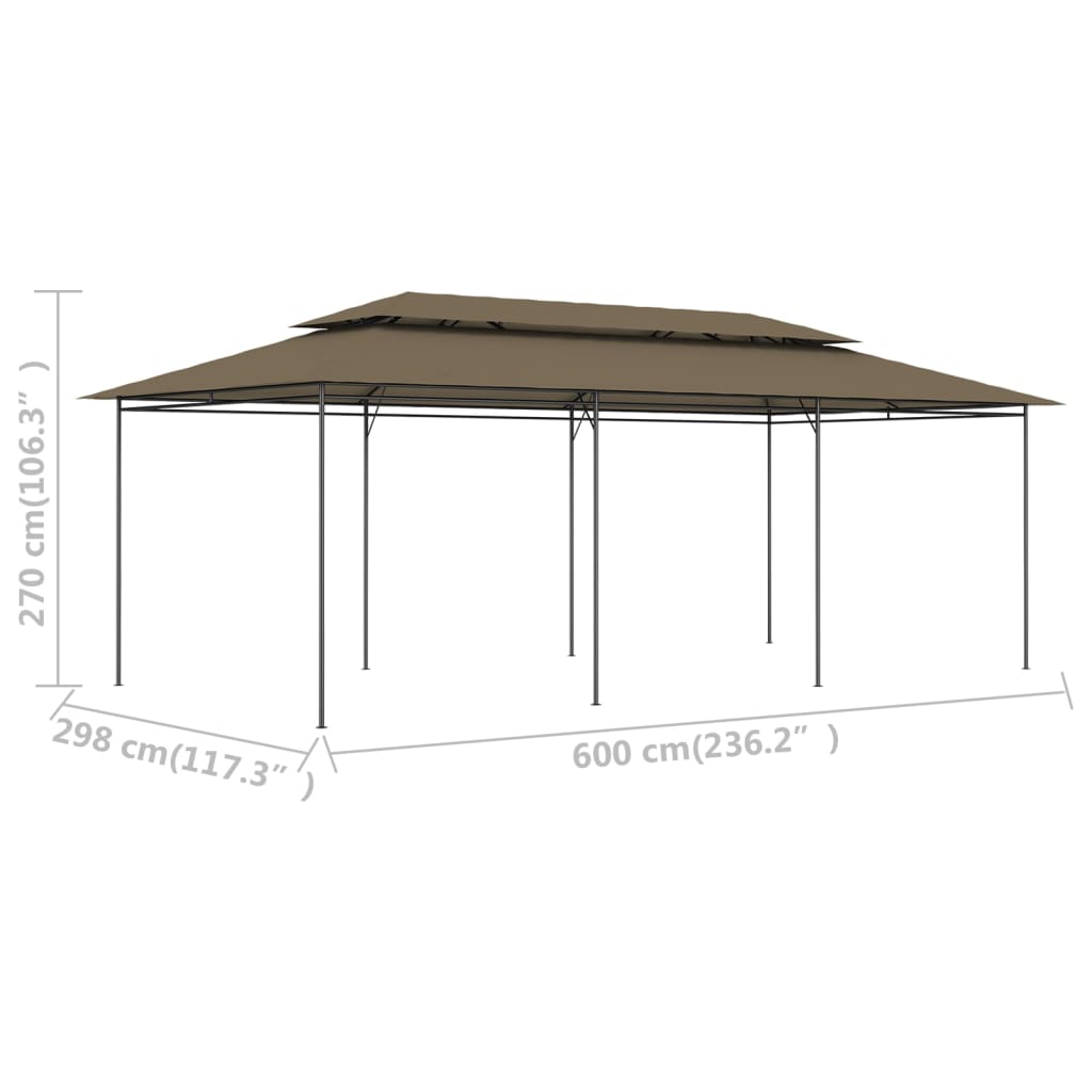 Pavillon 600x298x270 cm Taupe 180 g/m²