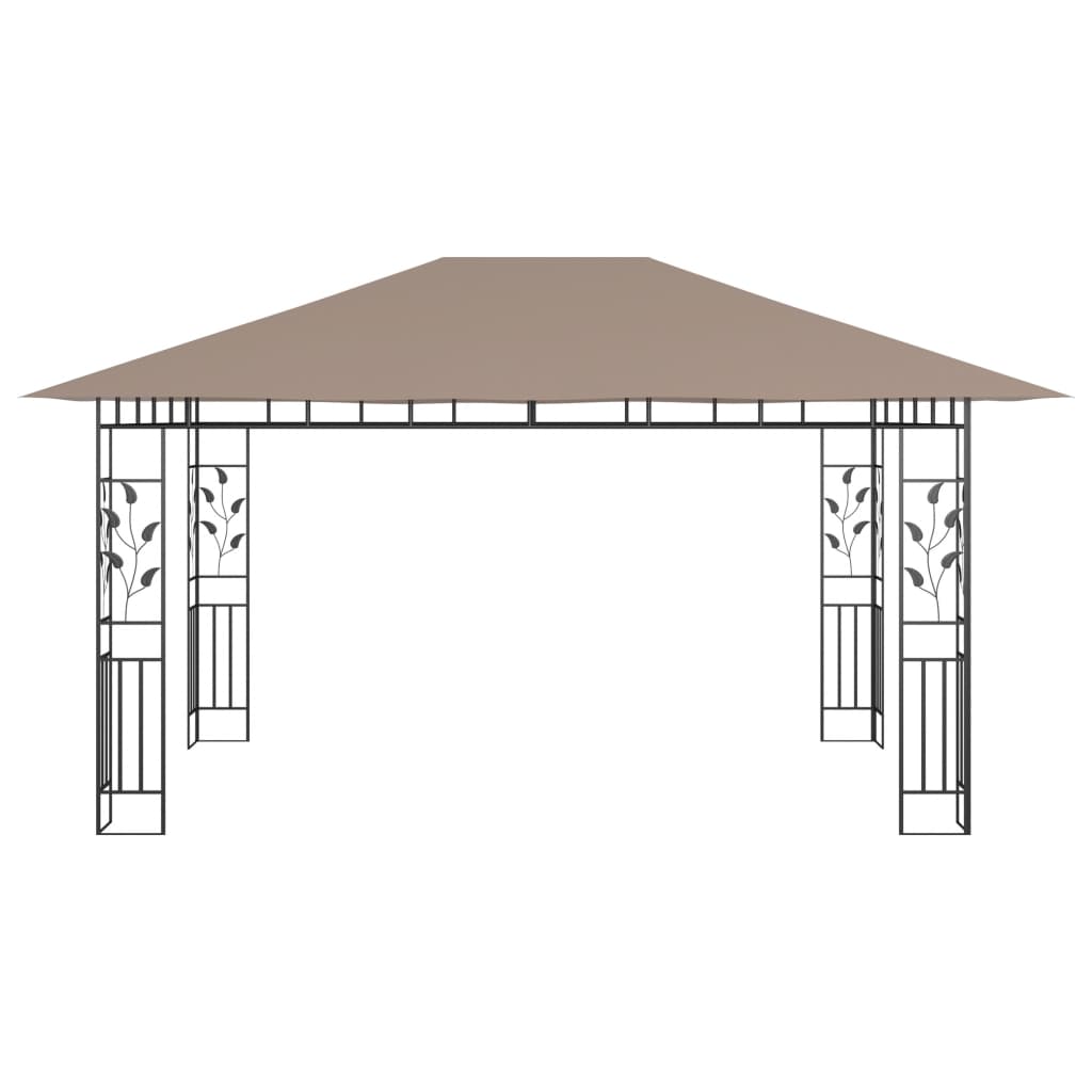 Tonnelle avec moustiquaire 4x3x2,73 m Taupe 180 g/m²