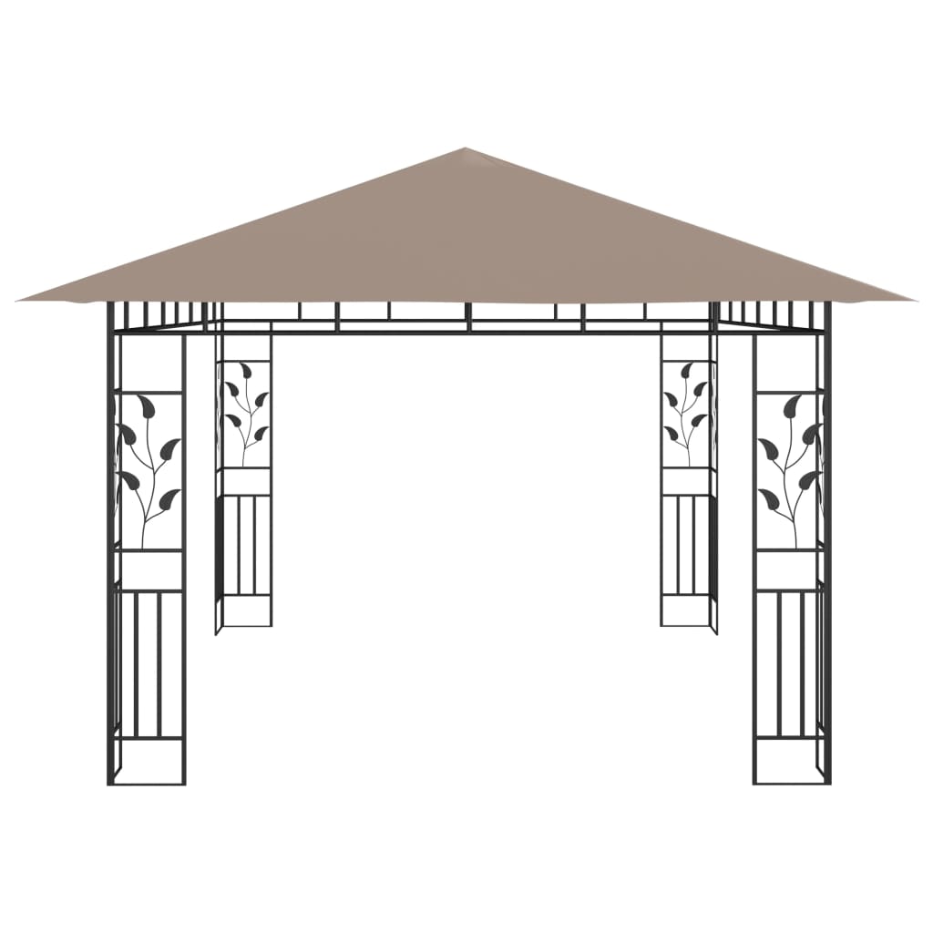 Tonnelle avec moustiquaire 4x3x2,73 m Taupe 180 g/m²