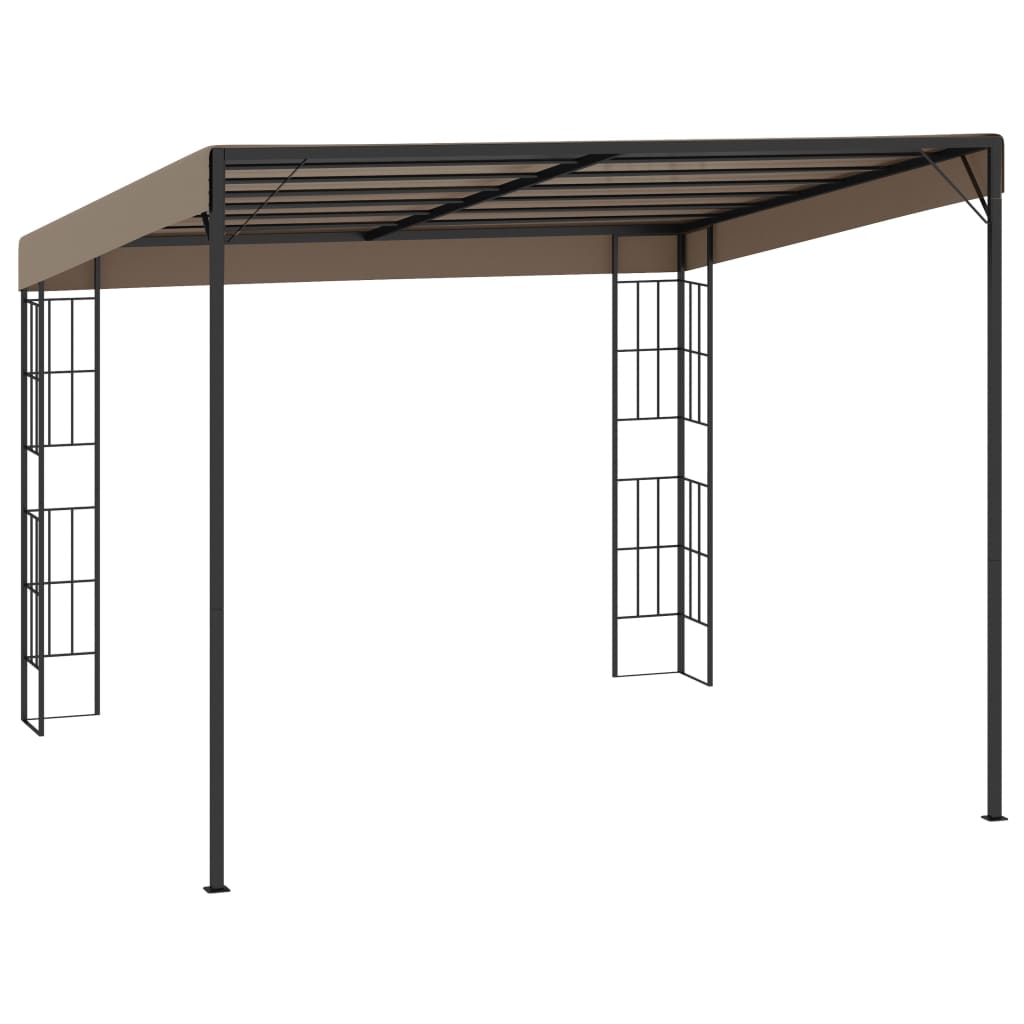 Tonnelle murale 3x3 m tissu taupe