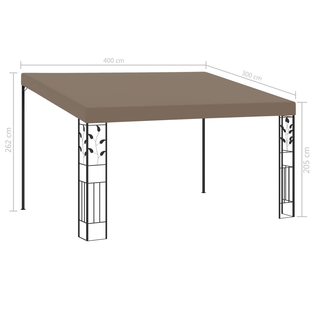 Wand-Pavillon 4x3x2,5 m Taupe