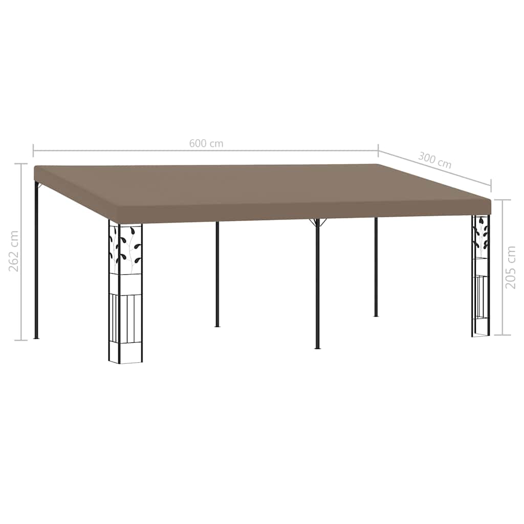 Wand-Pavillon 6x3x2,5 m Taupe
