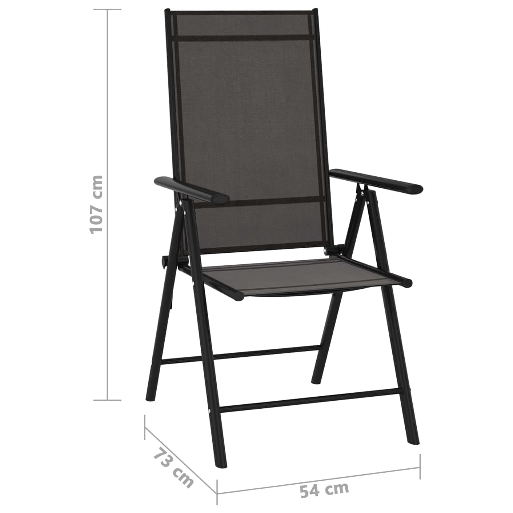 Klappstühle, 6 Stück, Textilene, Schwarz