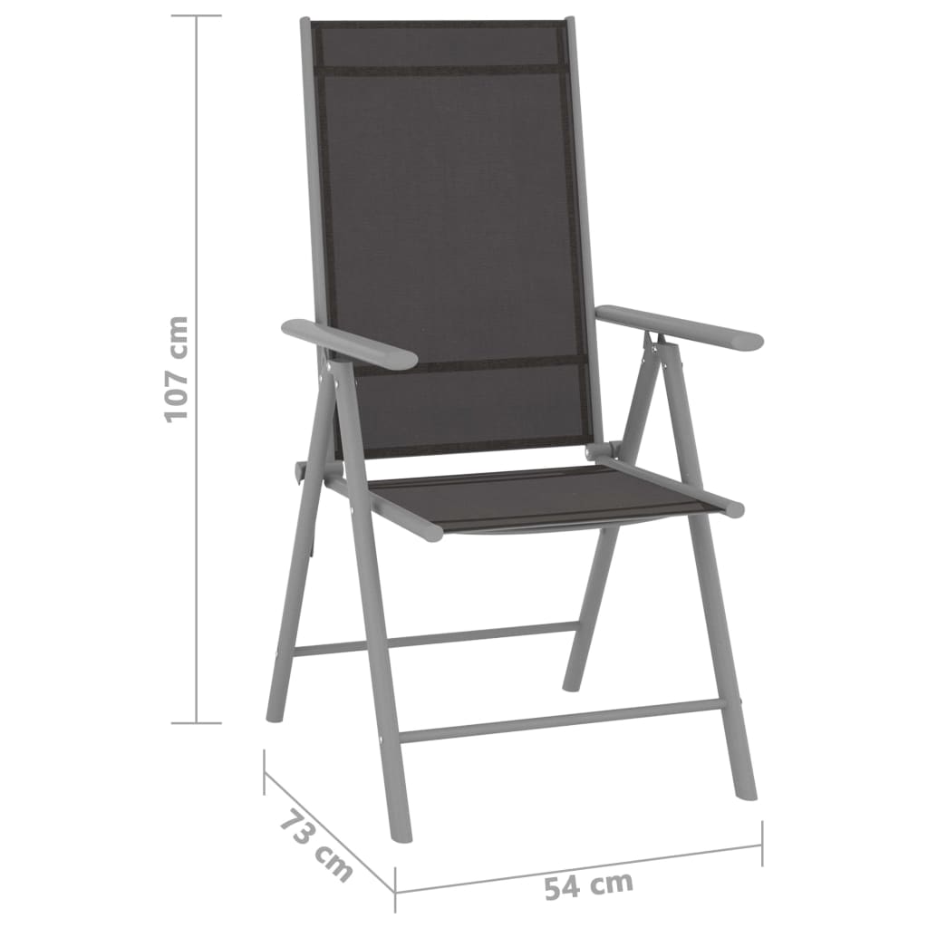 Klappstühle, 6 Stück, Textilene, Schwarz