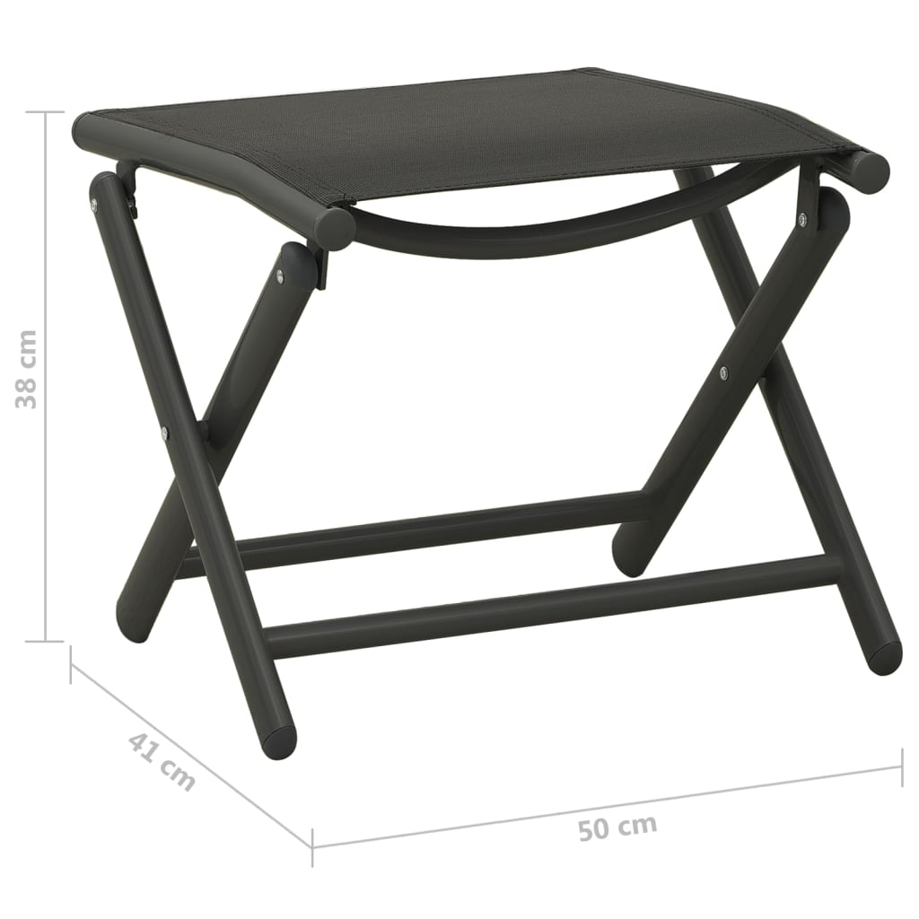 3-tlg. Garten-Lounge-Set Textilene und Aluminium Schwarz