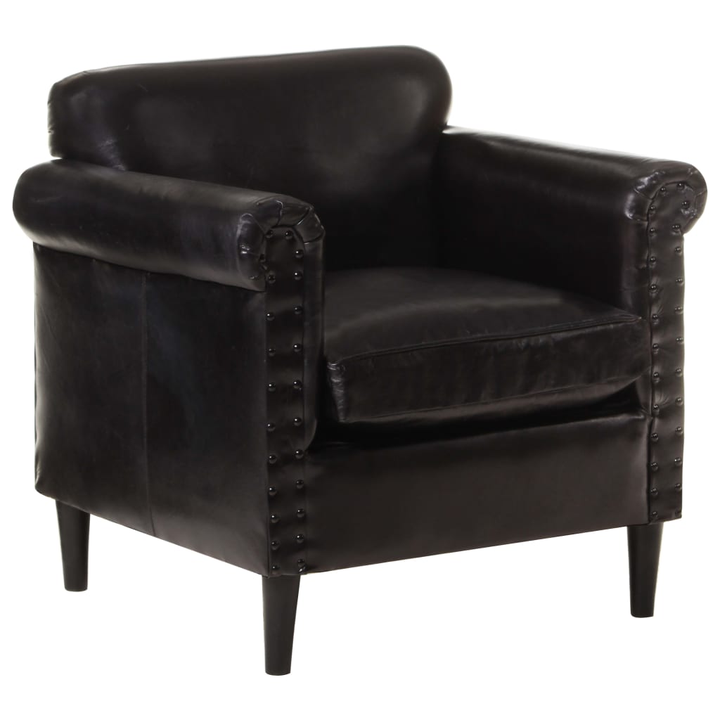 Sessel Schwarz Echtleder