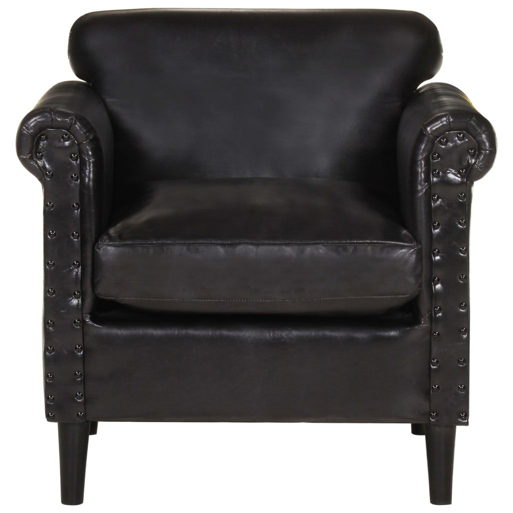 Sessel Schwarz Echtleder
