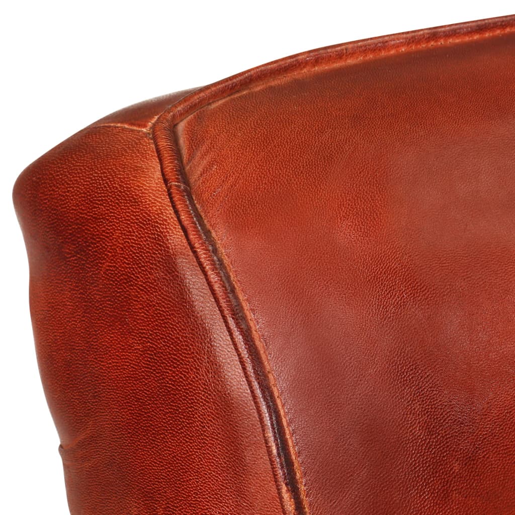 Sessel 60x75x90 cm Dunkelbraun Echtes Ziegenleder