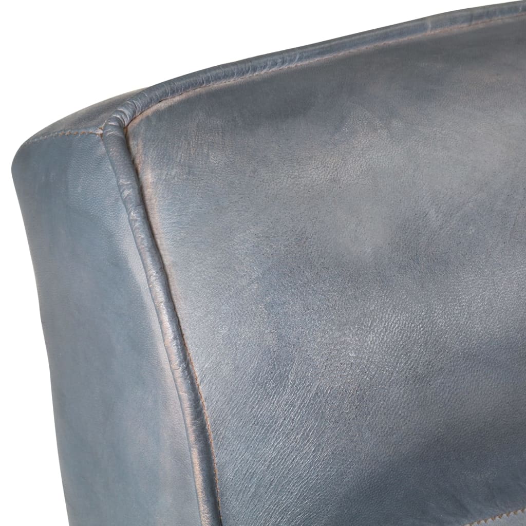 Sessel 60x75x90 cm Grau Echtes Ziegenleder
