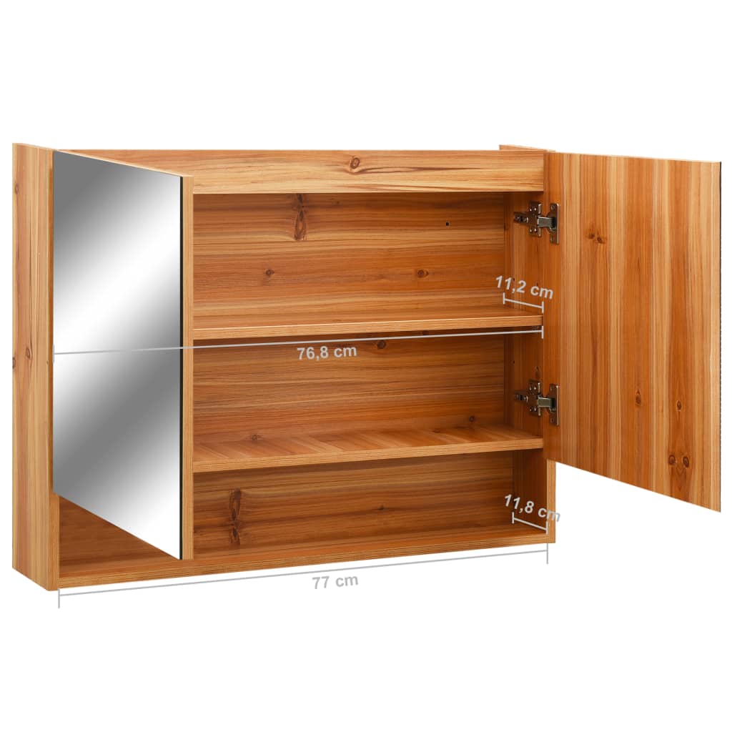 LED mirror cabinet for the bathroom oak 80x15x60 cm MDF
