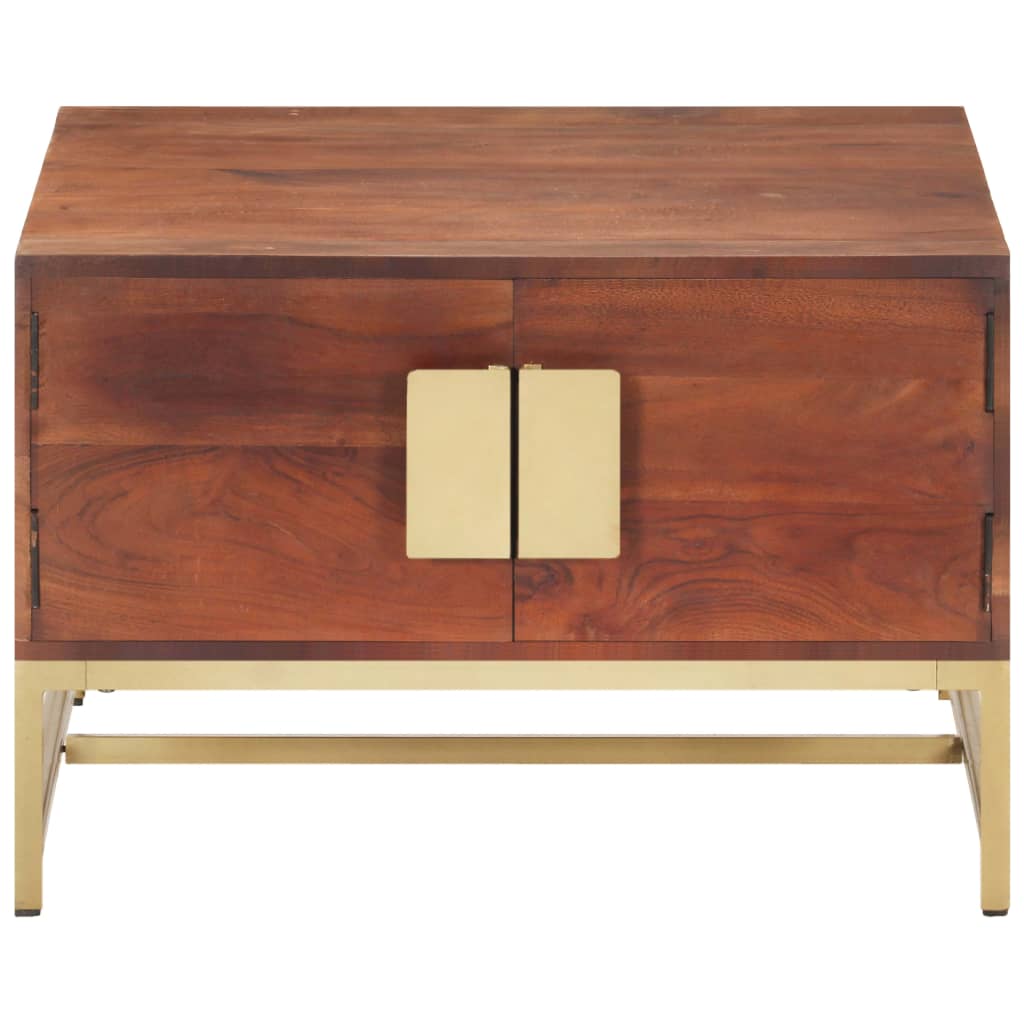 Table basse en bois d'acacia massif marron miel 67x67x45 cm