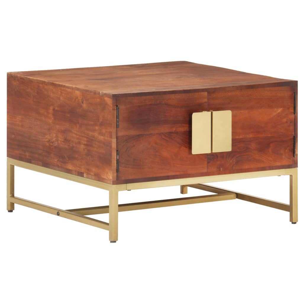 Table basse en bois d'acacia massif marron miel 67x67x45 cm