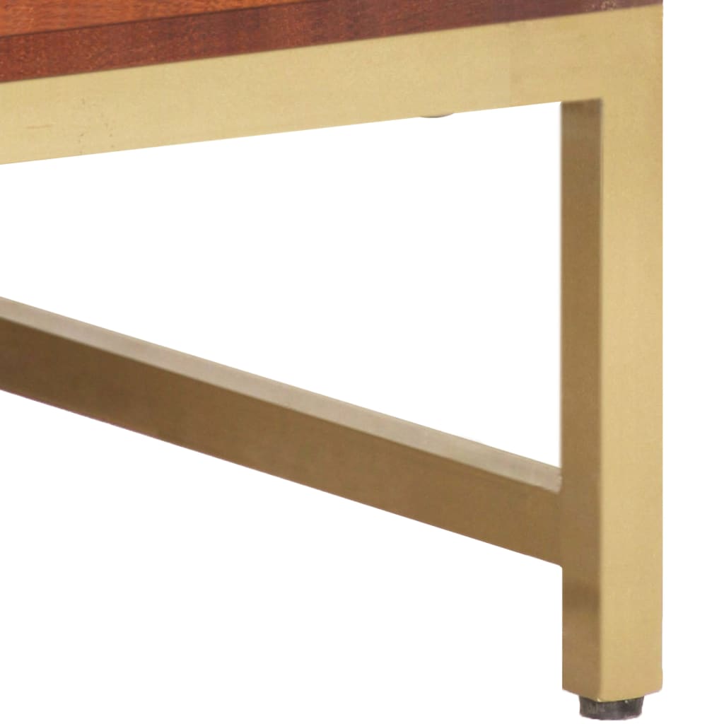 Table basse en bois d'acacia massif marron miel 67x67x45 cm
