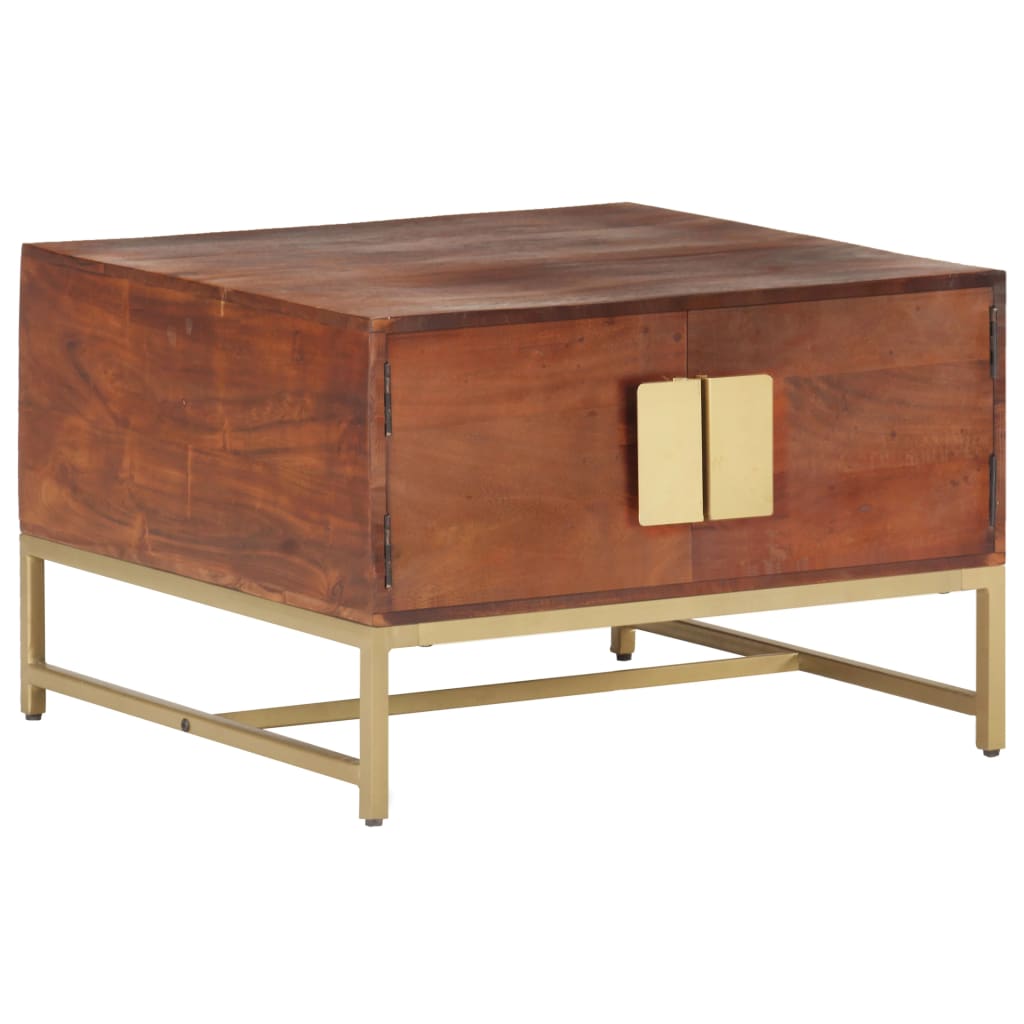 Table basse en bois d'acacia massif marron miel 67x67x45 cm