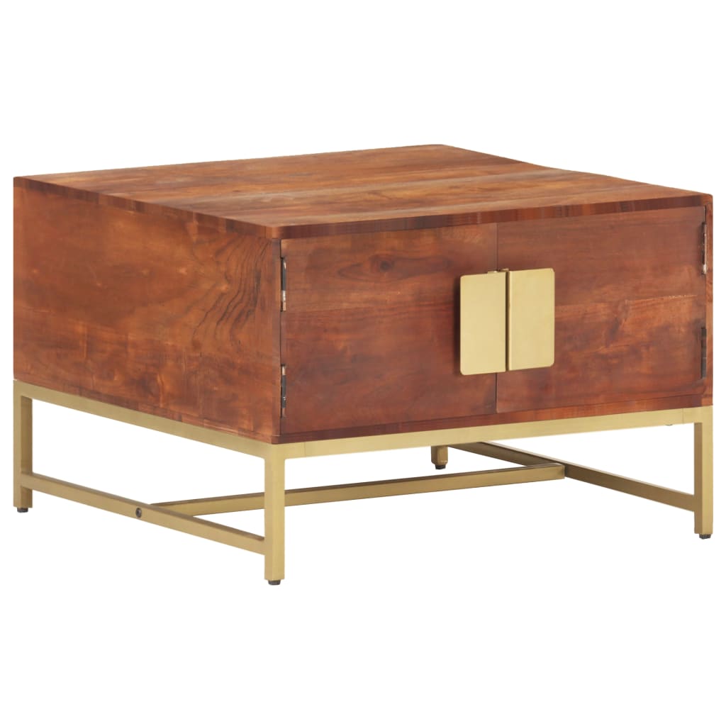 Table basse en bois d'acacia massif marron miel 67x67x45 cm