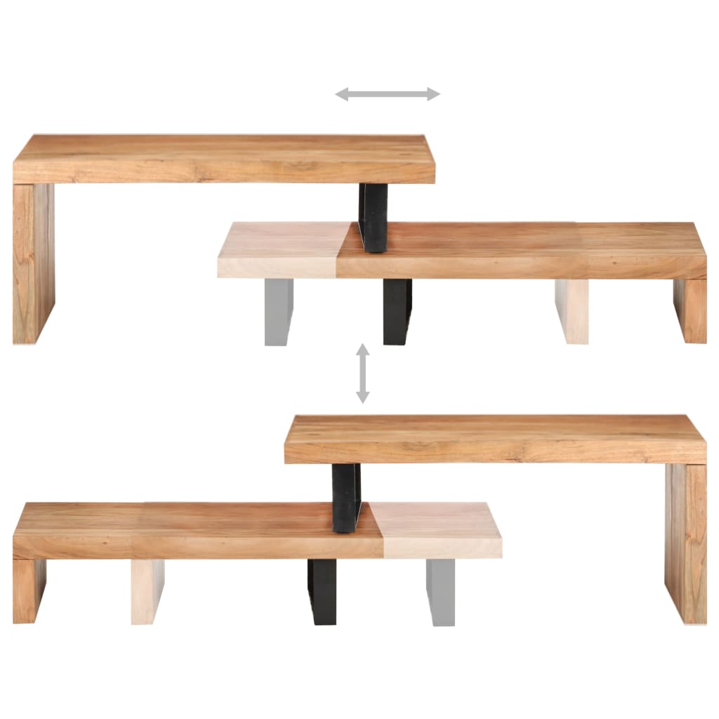 2-piece coffee table set made of solid acacia wood
